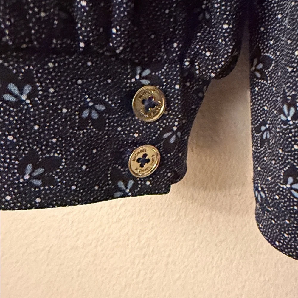 Michael Kors Dark Blue Patterned Blouse